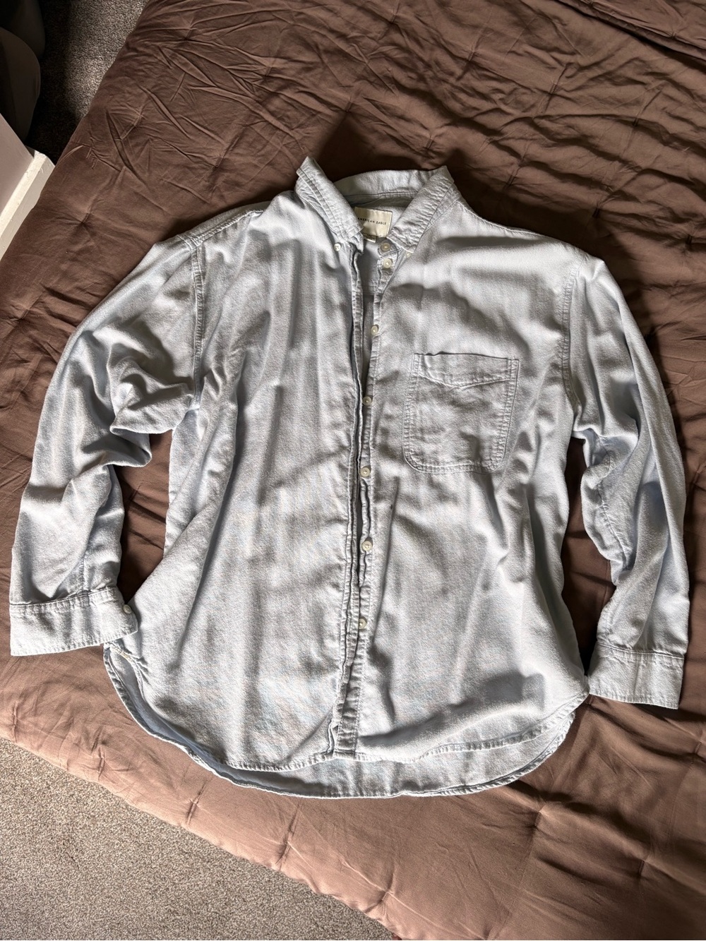 American Eagle Outfitters Light Blue Button-Down Shirt